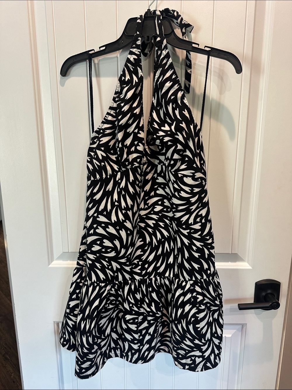 Free People Black and White Halter Mini Dress